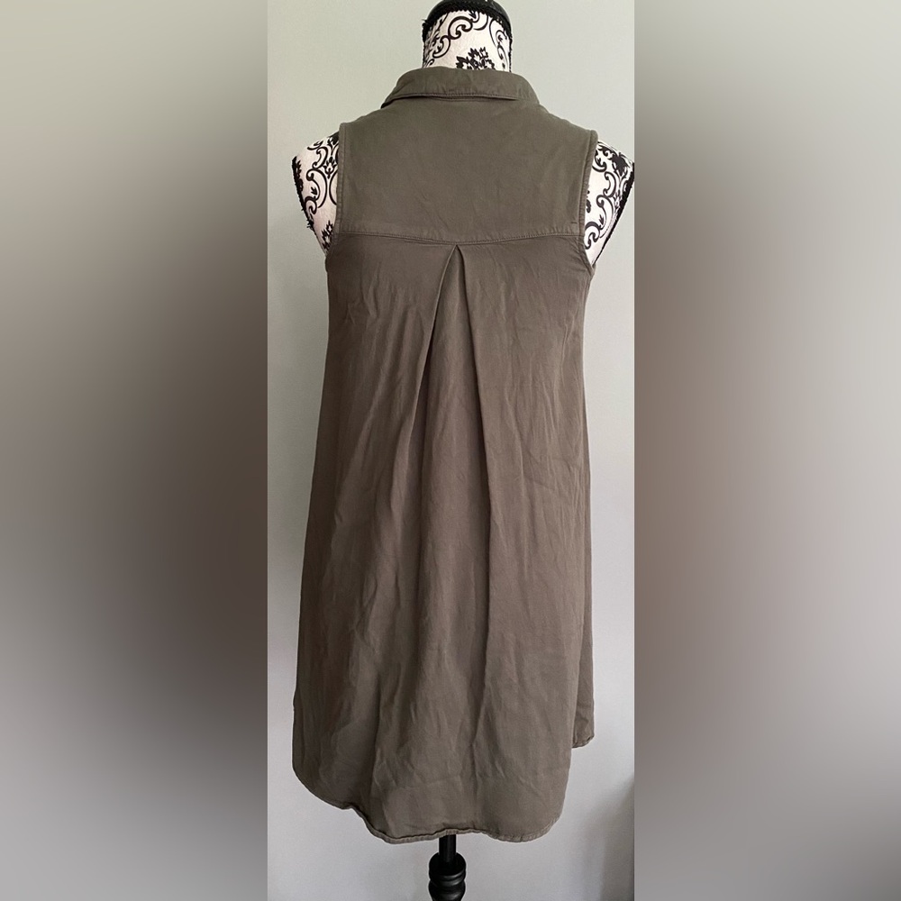 ‼️SOLD‼️ Mossimo Supply Co Collard Chambray Olive Shirt Dress Women's Size XS🩷 - Picture 2 of 5